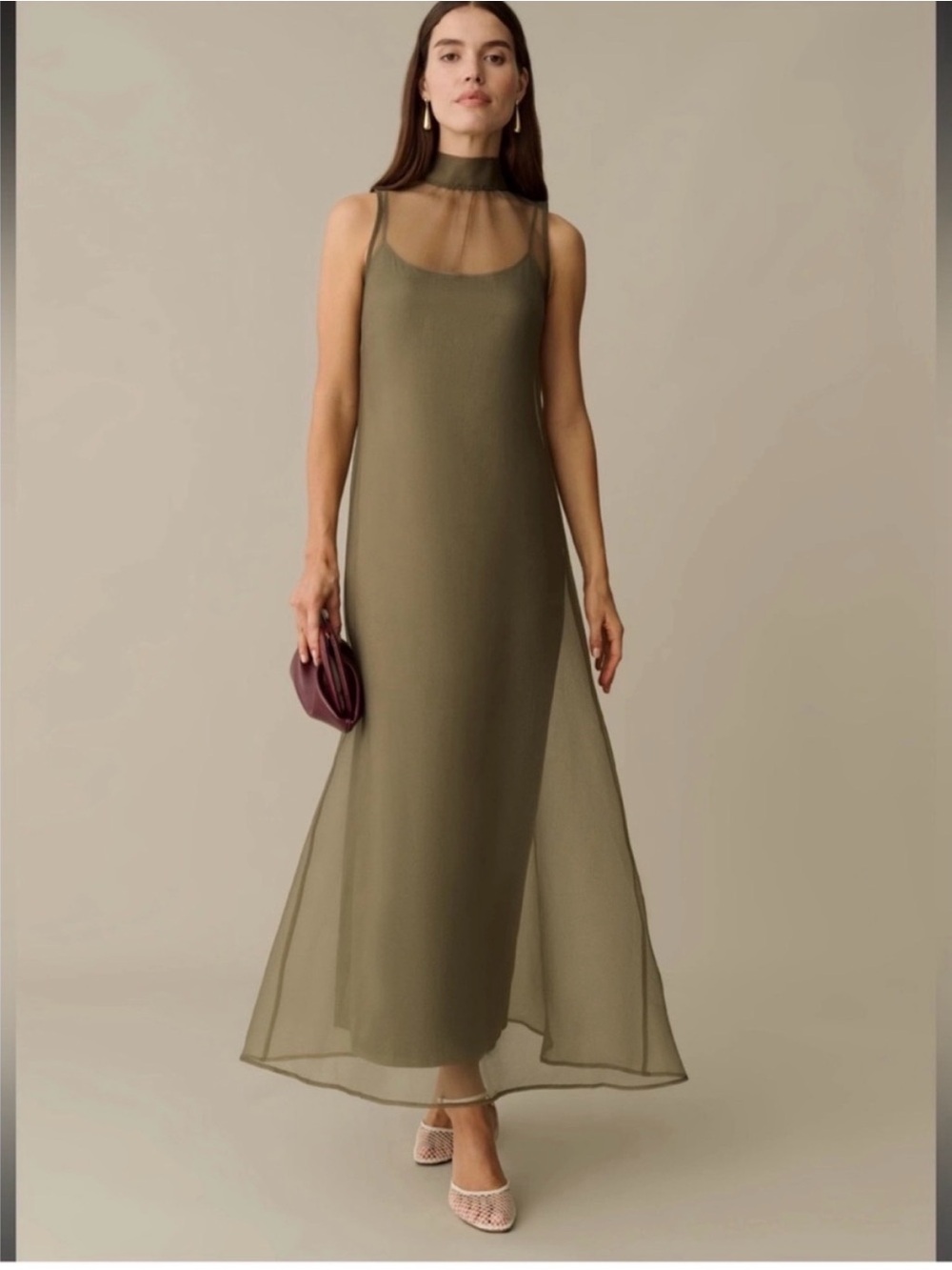 NWT CAARA Alette Organza
Elegant Moss Grey Olive Few
Moda Dress M
